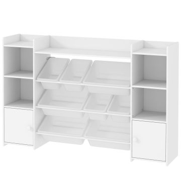 Lastenhylly, 8 irrotettavaa laatikkoa, Valkoinen, 140 × 90 × 30 cm