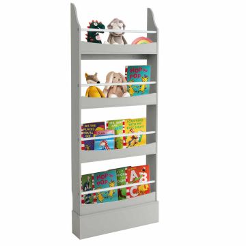 Lasten lattialla seisova kirjahylly, 4 tasoa, 60,96 × 13,97 × 147,32 cm