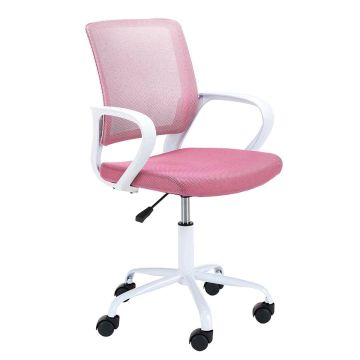 Lasten kääntötuoli FD-6, valkoinen ja vaaleanpunainen, 53 × 81–93 × 56,5 cm