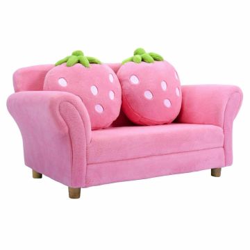 Children's sofa, 2 cushions, Pink/blue, 90 × 53 × 48 cm