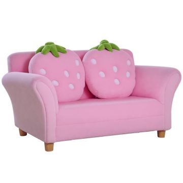 Lasten sohva Homcom 90x53x48cm, vaaleanpunainen