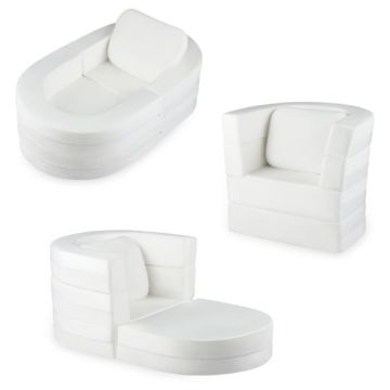 Children's sofa bed, 3-in-1, White, 97 × 66 × 28 cm