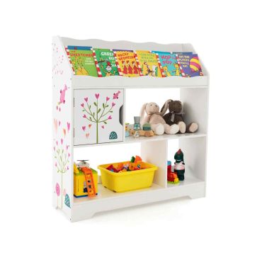 Lasten kaappi, 3 hyllytasoa ja ovet, 92,71 × 100,33 × 30,48 cm