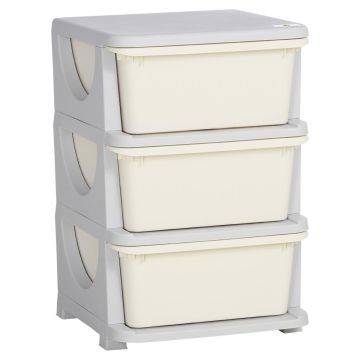 Lasten kaappi Homcom 37x37x56,5cm, harmaa/kerma