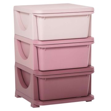 Lasten lipasto Homcom 37x37x56,5cm, vaaleanpunainen