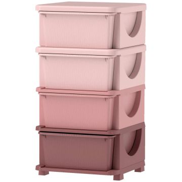 Lasten kaappi Homcom 37x37x76cm, vaaleanpunainen