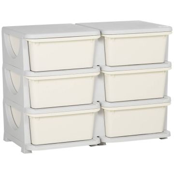 Lasten kaappi Homcom 75x37x56,5cm, harmaa/kerma