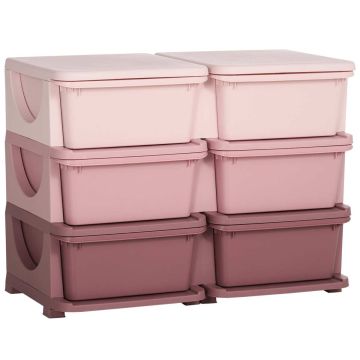 Lasten kaappi Homcom 75x37x56,5cm, vaaleanpunainen