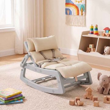 Children's rocking chair, 2 in 1, Grey, 73 × 40–51 × 45 cm