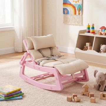 Children's rocking chair, 2 in 1, Pink, 73 × 40–51 × 45 cm