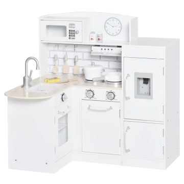 Lasten keittiö Homcom 86x64x84,5cm, valkoinen