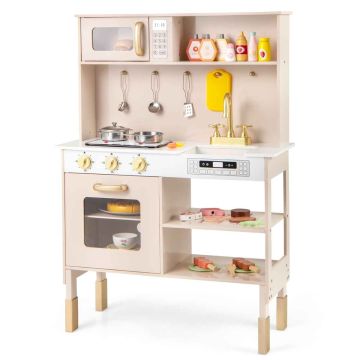 Children's play kitchen, with double stove, 71.12 × 27.94 × 91.44–99.06 cm