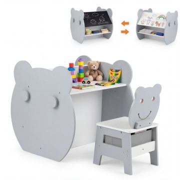 Children's art table and chair set, 3 in 1, 59.5 × 60 × 60 cm