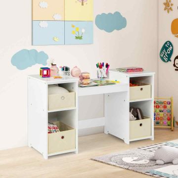 Children's dressing table, 2 in 1, Pink/white, 104 × 117 × 40 cm