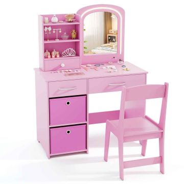 Children's dressing table, set with chair, 80.01 × 107.95 × 39.37 cm