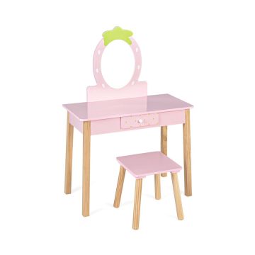 Children's dressing table, with stool and removable mirror, 70 × 100 × 34 cm