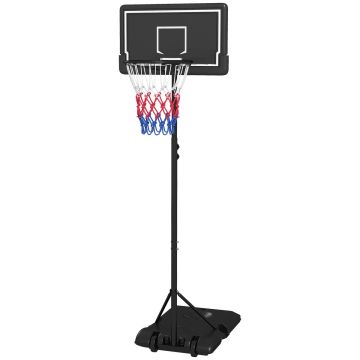 Детское баскетбольное кольцо со стойкой Sportnow 74x74x250 см, черное.