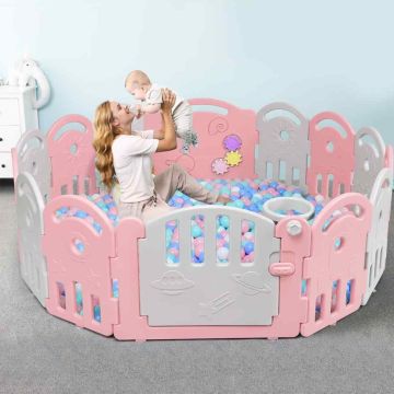 Children's playpen, 14 pieces, 63 × 65.5 × 24.5 inches