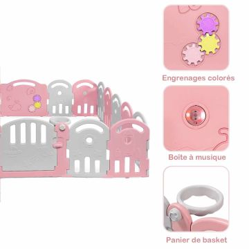 Children's playpen, 20 pieces, 94.5 × 80.5 × 24.5 inches