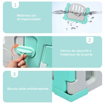 Children's playpen, 20 pieces, Light green, 240.03 × 204.47 × 62.23 cm