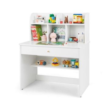 Children's study table, with drawer and 5-compartment shelf, 80 × 102 × 48 cm