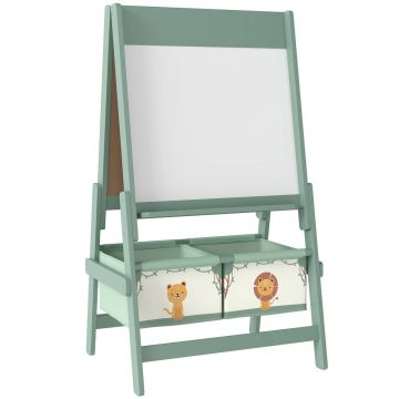 Lasten maalausteline, 3-in-1, Vihreä, 54 × 94 × 46 cm