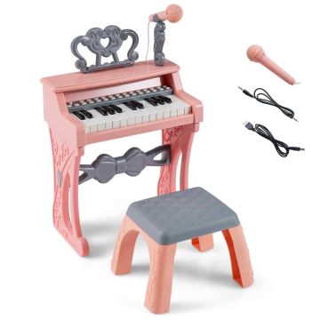 Children's piano, 25 keys with stool, 30.5 × 17.5 × 45 cm