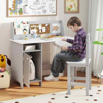 Children's desk with chair, Gray, 90 × 45 × 85.5 cm