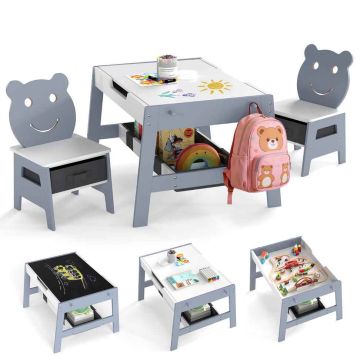 Children's table and chair set, 2 chairs, 69.85 × 45.72 × 60.96 cm