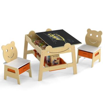 Children's table and chair set, 2 chairs, 69.85 × 50.8 × 60.96 cm