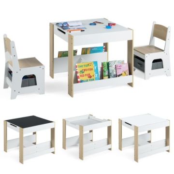 Children's table and chair set, 4 in 1, 61 × 61 × 56 cm