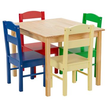 Комплект детского стола и стульев, 5 предметов, Разноцветный, 66 × 55,9 × 48,8 см