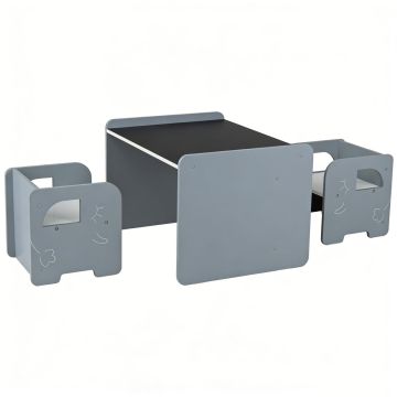 Children's table and stool set, 2 stools, 62.5 × 48 × 40 cm