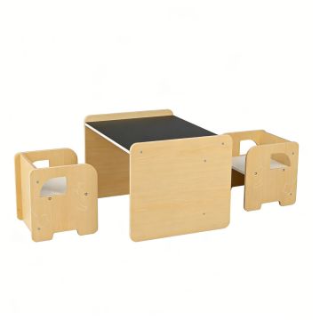 Children's table and stool set, 2 stools, 62.5 × 48 × 40 cm