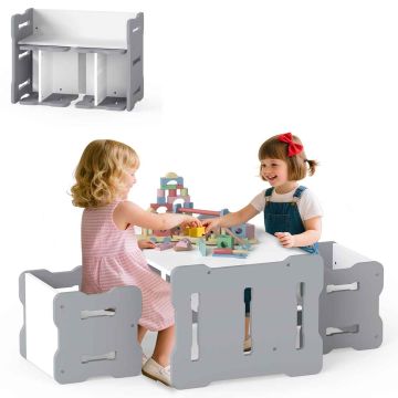 Children's table and stool set, 3-piece, 68.58 × 52.07 × 39.37 cm