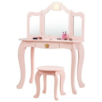 Children's dressing table, with stool, 80 × 107 × 43 cm