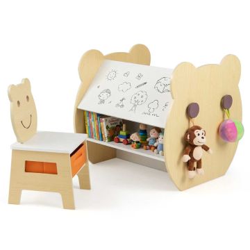 Children's Art Station and Chair Set, 3-in-1, 59.69 × 60.96 × 60.96 cm