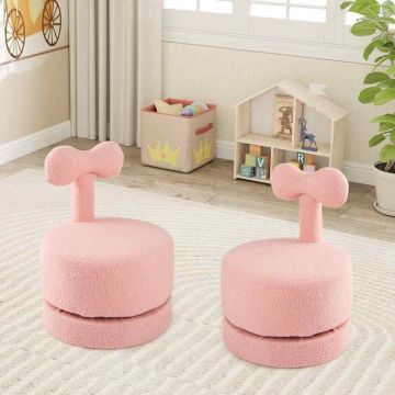 Set of 2 children's chairs, 360°, Pink, 43 × 57 × 43 cm