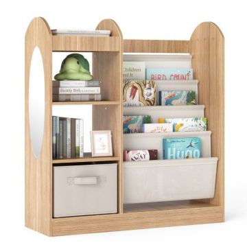 Children's furniture set with shelf and mirror, 4-tier, 87.5 × 90 × 30 cm