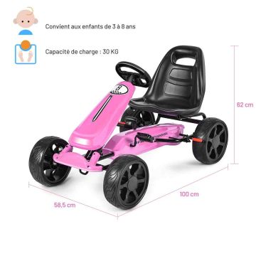 Children's go-kart, 39.4 × 23.2 × 24.4 inches