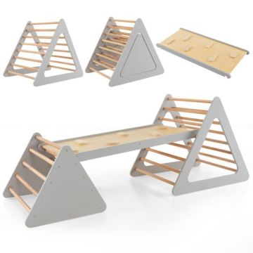 Children's climbing set, 3-piece, Gray, 79.5 × 59.5 × 70 cm