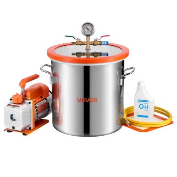 Vakuumikammio pumpulla VEVOR RS-1, 18,93 l, 37 × 36 × 42 cm