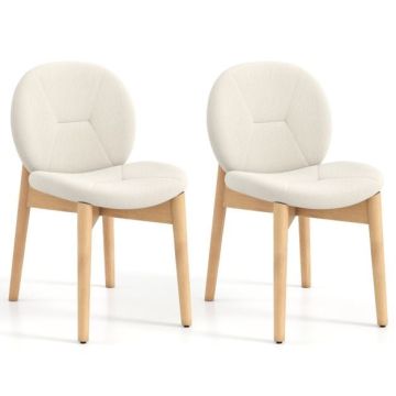 Dining chairs, 2 pcs, white, 20 × 33 × 24 in
