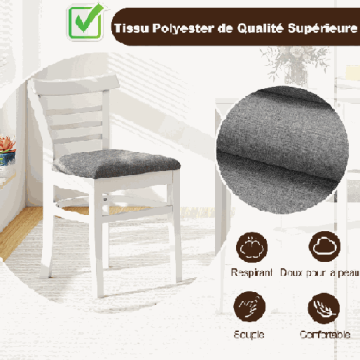 Dining chairs, 2 pcs, White, 41.5 × 78.5 × 48 cm