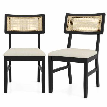 Dining chairs, 2 pcs, black, 53.34 × 87.63 × 54.61 cm