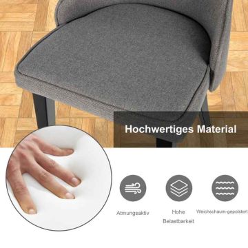 Dining chairs, 2 pcs, Grey, 47.5 × 59 × 90.5 cm