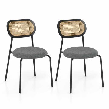 Dining chairs, Grey, black and natural, 43.18 × 78.74 × 48.26 cm