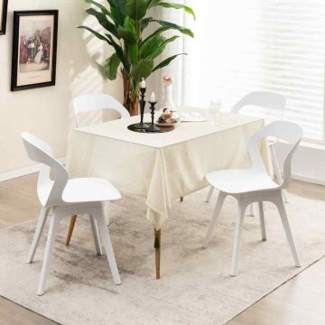 Dining Chair Set, 4 pcs, White, 48 × 81 × 54 cm