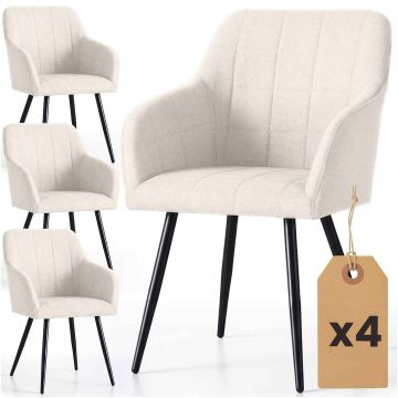Комплект обеденных стульев LUXANO, 4 шт, бежевый/чёрный, 54 × 82 × 58 см