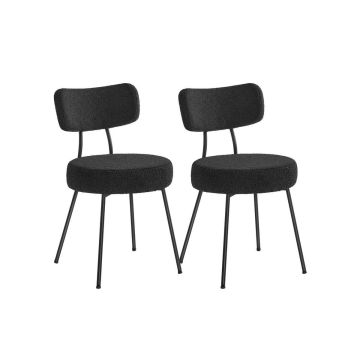 VASAGLE KDC110B01 dining chair set, 2 pcs, 59 × 82.5 × 48.5 cm